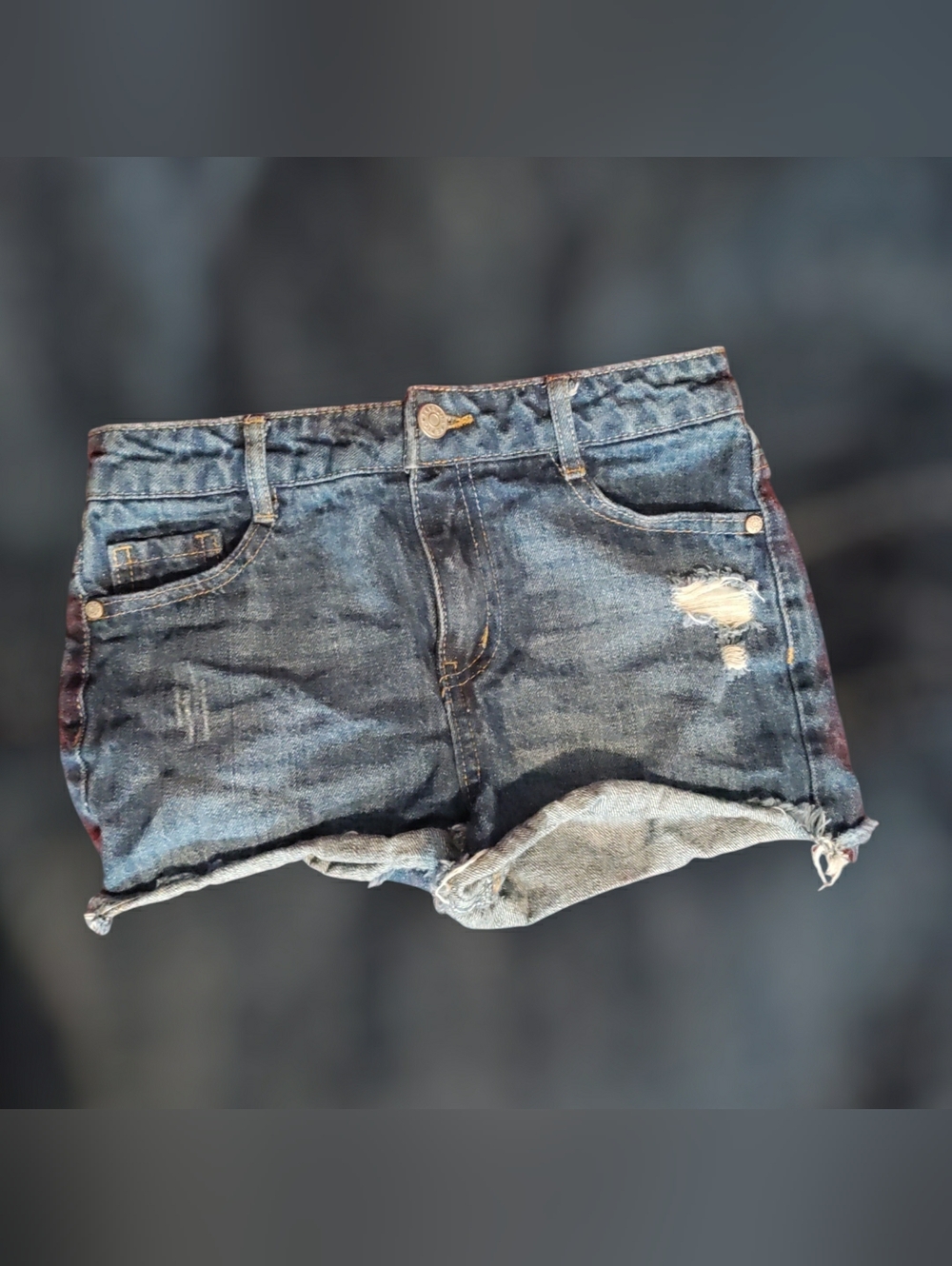 Epic Threads Dark Blue distressed Denim Shorts Girls Size 10